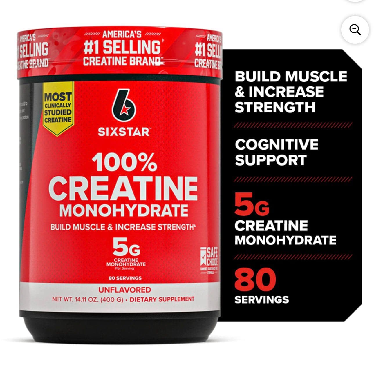 Creatina Monohidratada Sixstar 80 servicios